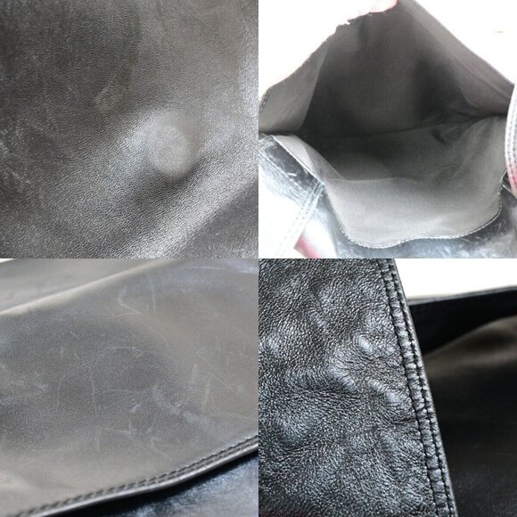 CHANEL CC Logo Crossbody Shoulder Bag Leather Black GHW Italy Vintage - Picture 13 of 15